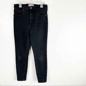 EVERLANE Classic Black Wash High Rise Ankle Skinny Jeans, Size 26